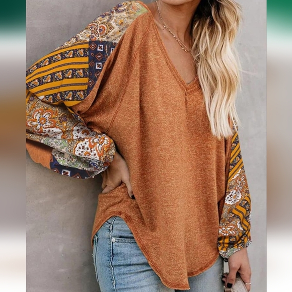 Oversized Boho Long-sleeved Shirt NWOT - Picture 6 of 13